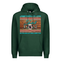Sports Green show mom aztec cowhide leopard heifer Premium Hoodie - Artiststas