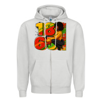 Dove Grey 1865 Juneteenth afro woman Zipper Hoodie - RanaPortraitStore