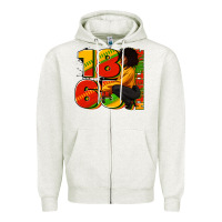 1865 Juneteenth Afro Woman Zipper Hoodie | Teevron