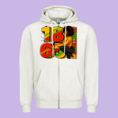 Zipper Hoodie 1865 Juneteenth afro woman