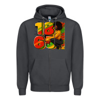 Smoke 1865 Juneteenth afro woman Zipper Hoodie - RanaPortraitStore