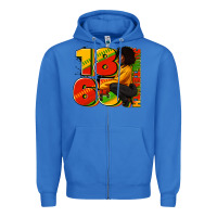 True Royal 1865 Juneteenth afro woman Zipper Hoodie - RanaPortraitStore