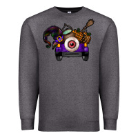 Charcoal Heather Halloween Truck Premium Sweatshirt - CowhideDigitalArt
