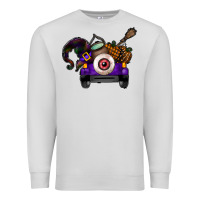 Dove Grey Halloween Truck Premium Sweatshirt - CowhideDigitalArt