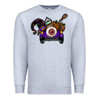 Heather Grey Halloween Truck Premium Sweatshirt - CowhideDigitalArt