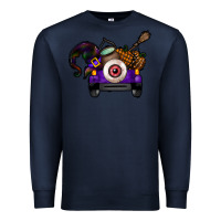 Navy Halloween Truck Premium Sweatshirt - CowhideDigitalArt
