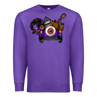 Purple Halloween Truck Premium Sweatshirt - CowhideDigitalArt