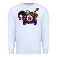 White Halloween Truck Premium Sweatshirt - CowhideDigitalArt