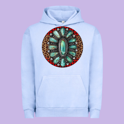 Turquoise Gemstone Christmas Ornament Urban Hoodie Designed By Jasminsmagicworld