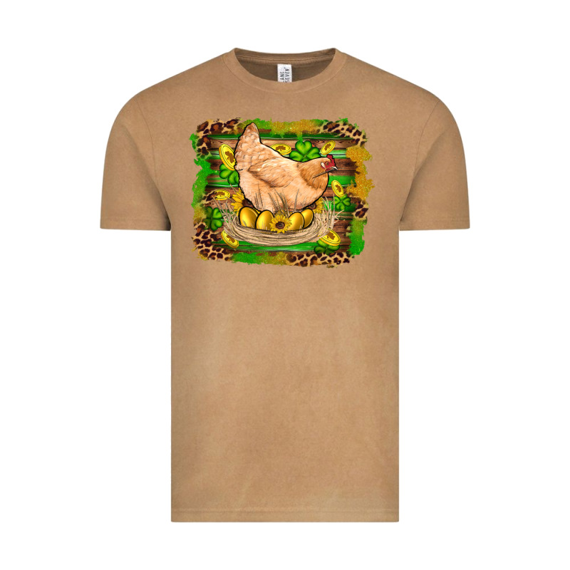 St Patricks Day Farm Chicken Gold Eggs Leopard Serape Glitter Vintage Tee by Artiststas | Teevron