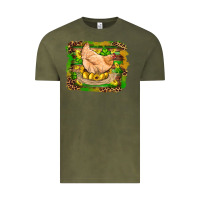 Vintage Olive st patricks day farm chicken gold eggs leopard serape glitter Vintage Tee - Artiststas