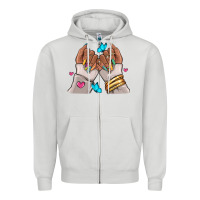 Dove Grey Afro woman nail art Zipper Hoodie - RanaPortraitStore
