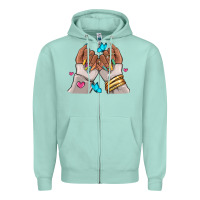 Seafoam Afro woman nail art Zipper Hoodie - RanaPortraitStore