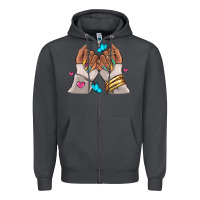 Smoke Afro woman nail art Zipper Hoodie - RanaPortraitStore