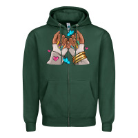 Sports Green Afro woman nail art Zipper Hoodie - RanaPortraitStore