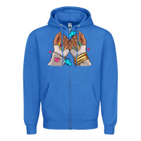 True Royal Afro woman nail art Zipper Hoodie - RanaPortraitStore