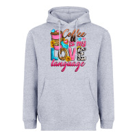 Heather Grey coffee is my love language Heavyweight Hoodie - Zillion Design Studio