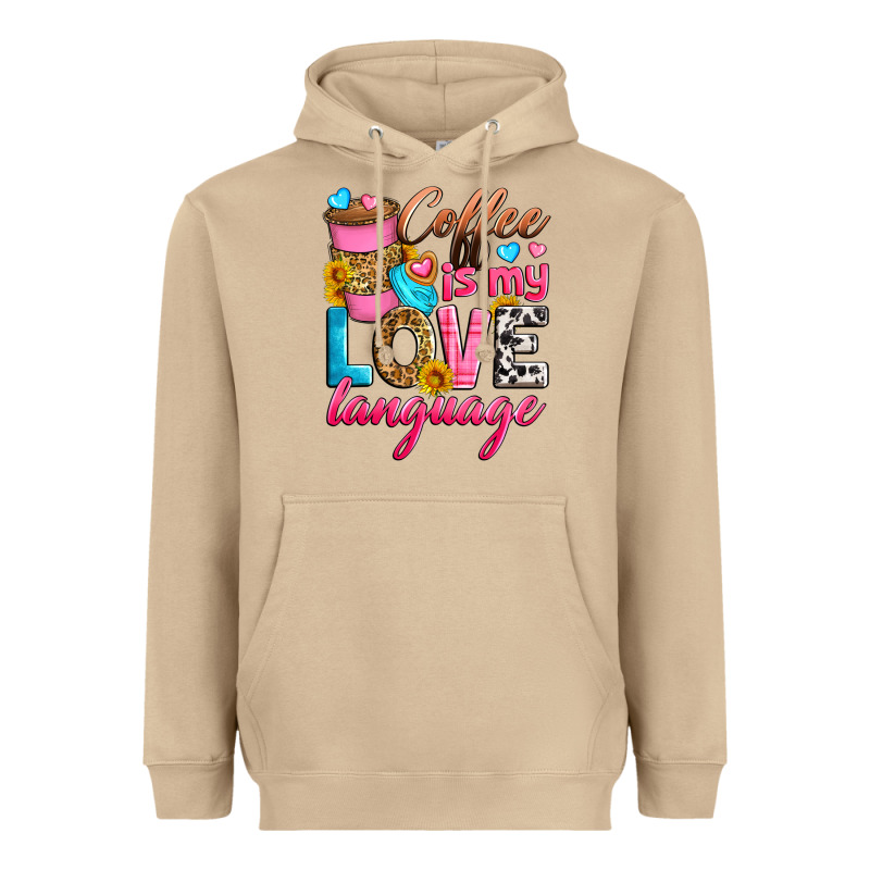 Coffee Is My Love Language Heavyweight Hoodie by Zillion Design Studio | Teevron