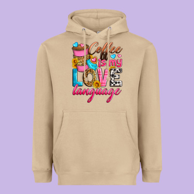 Coffee Is My Love Language Heavyweight Hoodie Designed By Zillion Design Studio