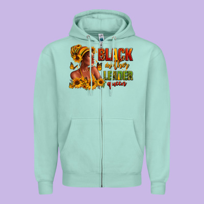 Zipper Hoodie Afro American black mother leader queen