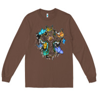 Chestnut cross with butterflies cowhide background Long Sleeve Tee - BarkalooDesign