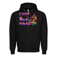Black A queen will always turn pain into power Zipper Hoodie - RanaPortraitStore