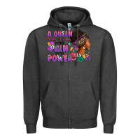Charcoal Heather A queen will always turn pain into power Zipper Hoodie - RanaPortraitStore