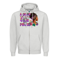 Dove Grey A queen will always turn pain into power Zipper Hoodie - RanaPortraitStore