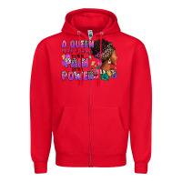 Red A queen will always turn pain into power Zipper Hoodie - RanaPortraitStore