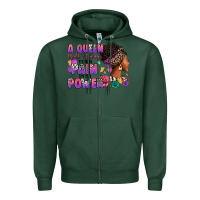 Sports Green A queen will always turn pain into power Zipper Hoodie - RanaPortraitStore