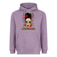 Mexicana Skull Girl Messy Bun Heavyweight Hoodie | Teevron