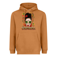Meerkat Mexicana Skull Girl Messy Bun Heavyweight Hoodie - texasbilliewilder