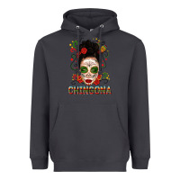 Smoke Mexicana Skull Girl Messy Bun Heavyweight Hoodie - texasbilliewilder