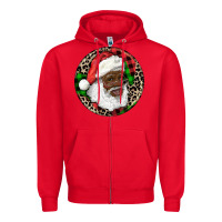 Red Afro Santa Christmas Zipper Hoodie - RanaPortraitStore