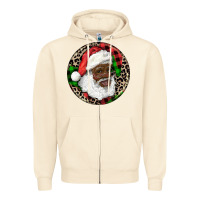 Sandshell Afro Santa Christmas Zipper Hoodie - RanaPortraitStore