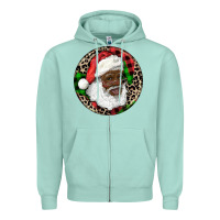 Seafoam Afro Santa Christmas Zipper Hoodie - RanaPortraitStore