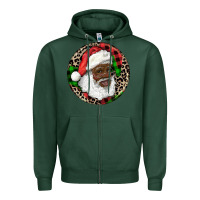 Sports Green Afro Santa Christmas Zipper Hoodie - RanaPortraitStore