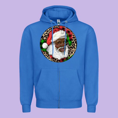Zipper Hoodie Afro Santa Christmas
