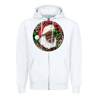White Afro Santa Christmas Zipper Hoodie - RanaPortraitStore