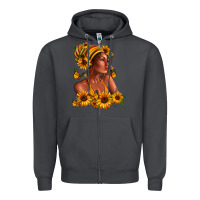 Smoke Afro American woman sunflowers Zipper Hoodie - RanaPortraitStore