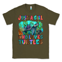Army Green just a girl who loves turtles Classic Tee - RanaPortraitStore