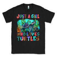Black just a girl who loves turtles Classic Tee - RanaPortraitStore