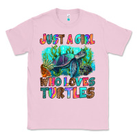 Bubblegum Pink just a girl who loves turtles Classic Tee - RanaPortraitStore