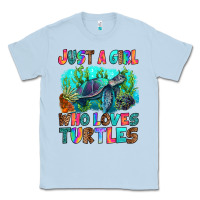 Dusty Blue just a girl who loves turtles Classic Tee - RanaPortraitStore