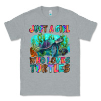 Heather Grey just a girl who loves turtles Classic Tee - RanaPortraitStore