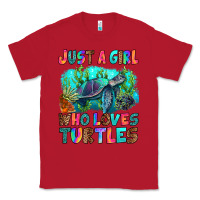 Red just a girl who loves turtles Classic Tee - RanaPortraitStore