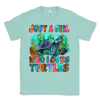 Seafoam just a girl who loves turtles Classic Tee - RanaPortraitStore