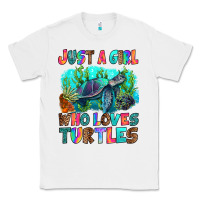 White just a girl who loves turtles Classic Tee - RanaPortraitStore