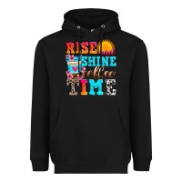 Black rise and shine coffee time Heavyweight Hoodie - Zillion Design Studio
