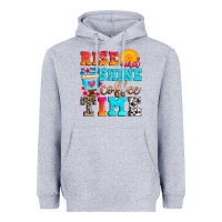 Heather Grey rise and shine coffee time Heavyweight Hoodie - Zillion Design Studio